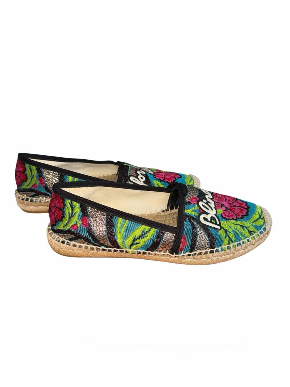 Gucci Shoes Blind For Love Pilar Espadrille Flats Women’s 40 (US 10) - Picture 5 of 8